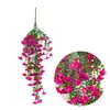 Amazon Colgante Artificial de Ratán Eucalipto Gloria de la Mañana Flor de Seda Hogar Boda Exterior Patio de Ratán Decoración Colgante de Pared