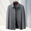 Chaqueta de hombre 2026 otoño e invierno solapa estilo ropa de trabajo para jóvenes y mediana edad negocios cálida engrosada lana para ir al trabajo casual exterior