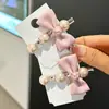 Pó creme concha! Super Fada Rosa Strass Pérola Laço Grampo de Cabelo Coração de Menina Franja Presilha Lateral Grampo de Cabelo