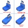 Adaptador USB USB3.0 macho chaveiro ângulo reto para cima e para baixo plugue de conversão de giro adaptador atacado chaveiro macho