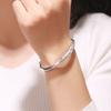 Pulsera de Plata 999 Flor de Bebé Yin Pulsera de Plata Esterlina de Seda Pulsera Sólida para Mujer Joyería de Plata de Moda para Mamá y Novia