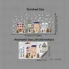 BRUP Vila de Natal de Conto de Fadas Adesivos Estáticos para Janela, Casa, Torre do Relógio, Floco de Neve, Adesivos Decorativos de Vidro para Janela, BR-JD5922C