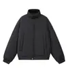 Roupas Vintage 2025 Inverno Novo Cor Sólida Gola Alta Jaqueta de Algodão Casal Retro Tendência Marca Aconchegante Espessada Versátil Casaco de Algodão