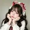 Nueva Diadema Roja Lolita Dulce a Cuadros con Lazo y Encaje, Versátil para el Uso Diario, Accesorio para el Cabello para Niñas