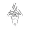 Artículo Popular Transfronterizo con un Estilo Oscuro de Alta Gama: Pegatina de Tatuaje Temporal Pequeño Gráfico Dedo Mariposa Luna Espina Tótem Columna Vertebral Brazo