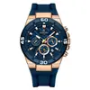 Reloj Deportivo Multifuncional de Correa de Silicona con Tres Ojos Seis Manecillas Resistente al Agua Luminoso de Cuarzo para Hombre 83965