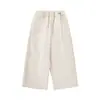 Pantalones Casuales de Verano para Niñas Wulibu Nueva Moda Delgados Versátiles Sueltos Rectos de Punto Largos Modernos