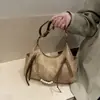 Bolsa de Hombro de Encaje Soluble en Agua Estilo Zhao Lusi, Bolso de Hombro Grande de Verano Estilo Hada Suave, Bolso de Mano Estilo Pastoral