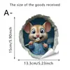 Pegatinas Divertidas e Interesantes de Ratón Sonda Animales Cubierta de Pared para Habitación Dormitorio Agujeros Feos Pegatinas Decorativas de PVC Autoadhesivas