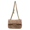 Bolso de cadena pequeño estilo Chanel con rombos, bolso cuadrado pequeño retro para mujer, nuevo bolso de hombro único para Otoño/Invierno 2026, bolso cruzado para el día a día