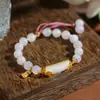 Nuevos brazaletes de estilo étnico, brazaletes de cristal hechos a mano de nicho para estudiantes, niñas, parejas y mejores amigos, al por mayor