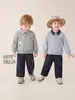 Traje de Otoño para Niño Jellybaby Sudadera tipo Polo para Pequeño Pantalones de Bebé Conjunto Elegante y Guapo de Dos Piezas para Niños