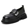 Sapatos de couro com sola grossa ultraleves para mulheres novos mocassins estilo britânico sapatos de plataforma retrô populares online populares tamanho pequeno sapatos de sola única