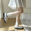 Calcetines holgados de etiqueta de tela Miumiu para mujer de verano, simples, finos, versátiles estilo JK, estilo coreano, estilo universitario, calcetines hasta la pantorrilla