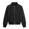 Chamarra de Vuelo Estilo Americano con Cuello Alto Yongfang para Hombres y Mujeres, Holgada Casual Reversible con Cierre Cremallera Estilo Workwear Baseball