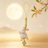 Tendencia Nacional Canción del Conejo Colgante de Brocado Producto Terminado DIY Colgante Creativo Cultural Hanfu Llavero Correa para Teléfono Decoración de Bolsa Venta al por Mayor
