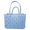 Bolsa de Praia Eva Perfurada em Estoque, Bolsa de Mão Feminina de Grande Capacidade, Bolsa Cesta Organizadora de Cosméticos, Bolsa Transversal