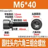 Acero Inoxidable 304 Negro Din912 Cabeza Cilíndrica Hexagonal Tres Piezas Combinación Arandela Plana y de Resorte Tornillo M2M3M4-M8