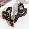 Nueva Moda Elegante Estampado de Leopardo Hueco Amor Pinza para el Pelo Parte Trasera de la Cabeza Sentido de Alta Gama Casual Para Todo Tipo de Peinado Accesorios para el Cabello para Mujeres