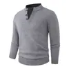 Suéter falso de dos piezas estilo retro americano para hombre, jersey casual de punto liso, camisa de punto de manga larga para hombre