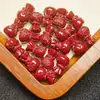 Accesorios de cinabrio hechos a mano, tallado en arena de cristal de alto contenido, colgante de cinabrio con forma de calabaza de loto valiente, cuentas de joyería