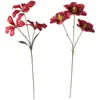 Flores Artificiales Rojas para Boda Cuidadosamente Seleccionadas, Flores Falsas de Gama Alta Color Rojo Vino Tinto, Flores Decorativas Chinas Nuevas para el Hogar