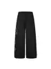 Pantalones de chándal casuales bordados florales retro americanos con pedrería para hombres y mujeres, nuevos pantalones de pierna ancha holgados a la moda de estilo callejero de verano