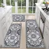 Temu Dropshipping Terciopelo de Cristal Cocina Resistente a Manchas Antideslizante Juego de Tres Piezas Entrada del Hogar Felpudo Venta Directa de Fábrica