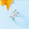 Anillo de doble línea con incrustaciones de diamantes, diseño abierto, personalizado, sencillo, para mujer, con decoración para el dedo índice, combina con todo, ideal para celebridades de Internet.