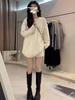 Conjunto de Dos Piezas de Punto de Alta Calidad para Mujer, Estilo Coreano, Holgado, Casual, Versátil, Elegante, con Estilo, Adelgazante, para Otoño e Invierno 2025