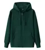 Moletons com capuz estilo coreano para homens e mulheres, logo estampado personalizado, cardigã com zíper, moletom quente casual folgado com forro de fleece, vestuário de trabalho