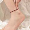 Jade de Hotan Cuentas de Buena Suerte Pulsera de Cuerda Roja Trenzada para Mujer Regalo de Año del Zodíaco para Novia Pulsera para Pareja Tobillera