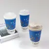 Tazas de Papel de una Sola Capa Directas de Fábrica Desechables para Té de Leche Café Tazas para Bebidas Calientes Embalaje Aislado Tazas de Papel Antiescaldado