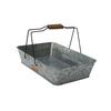 Bandeja rústica americana de hierro galvanizado mango de madera mango mango mango rectangular metal placa galvanizada plato