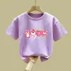 Ropa de Verano de Algodón Puro de Manga Corta para Niñas Estilo 2026 para Niños Medianos y Grandes, Camisetas, Tops, Playeras de Verano Frescos y Lindos
