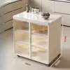 Gabinete de almacenamiento de cocina, mesa de corte de losa de roca, banco de trabajo, estantería de cocina, aparador, gabinete de almacenamiento y mostrador de isla móvil