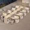 Escritorio y Silla Modernos Sencillos para Personal Estación de Trabajo para Empleado de Oficina Cabina de Estación de Trabajo con Pantalla para 4/6 Personas Escritorio Financiero