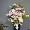 Accesorios de boda, flores artificiales, flores de seda, flores colgantes, soportes de fondo, flores de esquina, pantallas geométricas de arte de hierro, flores de pared de fondo, flores de esquina