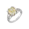 Moda Nuevo Favorito Gama Alta Anillo Abierto Corte Flor de Hielo Nicho Único Montura de Garras Anillo Brillante Llamativo Anillo para Dedo Índice de Mujer