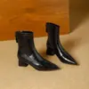 Botines de Tobillo para Mujer Maillard de Punta Cuadrada con Tacón Grueso Otoño/Invierno 2026 Nuevos Delgados Versátiles Cómodos con Cierre Trasero Piel Suave Botas Delgadas