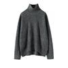 Suéter de Cashmere Casual Estilo Coreano Preguiçoso para Mulheres, Top Suéter de Tricô de Cashmere Grosso Pesado Solto, Versátil para Usar por Cima