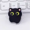 Gato Negro Lindo Dibujo Animado Creativo Acrílico Clip de PP Doble Cara Alta Definición Clip para Planificador Clip Sellador de Bocadillos Clip de PP Personalizado