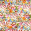 Tela 100% Algodón de 40 Hilos Estampada Digitalmente, Tela Floral para Ropa Infantil, Conjuntos Padre-Hijo, Bolsas, Accesorios, Tela Pura de Algodón para Manualidades