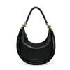 Bolso de Axila Moda Otoño e Invierno 2025 Nuevo Bolso Tejido Tipo Dumpling Transfronterizo Retro Media Luna Bolso de Mujer Bolso Cruzado de Hombro de Cuero Genuino