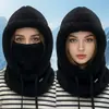 Gorro de Felpa Transfronterizo Estilo Nuevo con Polaina para el Cuello y Máscara Integradas, Cortavientos, Unisex, con Capucha, Gorra de Ciclismo Resistente al Frío
