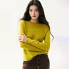 Nuevo Suéter de Punto de Seda y Cachemira con Cuello Redondo para Mujer Otoño/Invierno 2026 Suéter Hueco Suave Agradable a la Piel Capa Base