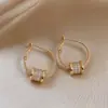Pendientes Exquisitos de Zirconia Redonda con Forma de Cintura Pequeña Estilo Coreano de Aguja de Plata, Pendientes de Lujo Ligero de Gama Alta, Accesorios para Orejas Elegantes, de Moda y Versátiles