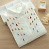 Camisa de Algodão de Manga Longa para Mulheres, Estilo Floresta, Bordado Floral Artístico, Macia e Amiga da Pele, Algodão Puro, Corte Solto, Roupa de Primavera