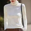 Suéter de Tricô com Gola Caída Estilo Novo Outono 2025 Manga Longa Feminino Jacquard Tridimensional Slim Fit Pulôver Camisa Base Top