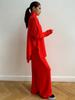 Suéter de cuello alto con diseño transfronterizo para mujer, traje de otoño e invierno, estilo europeo y americano, holgado, informal, con pantalones de punto gruesos y holgados.